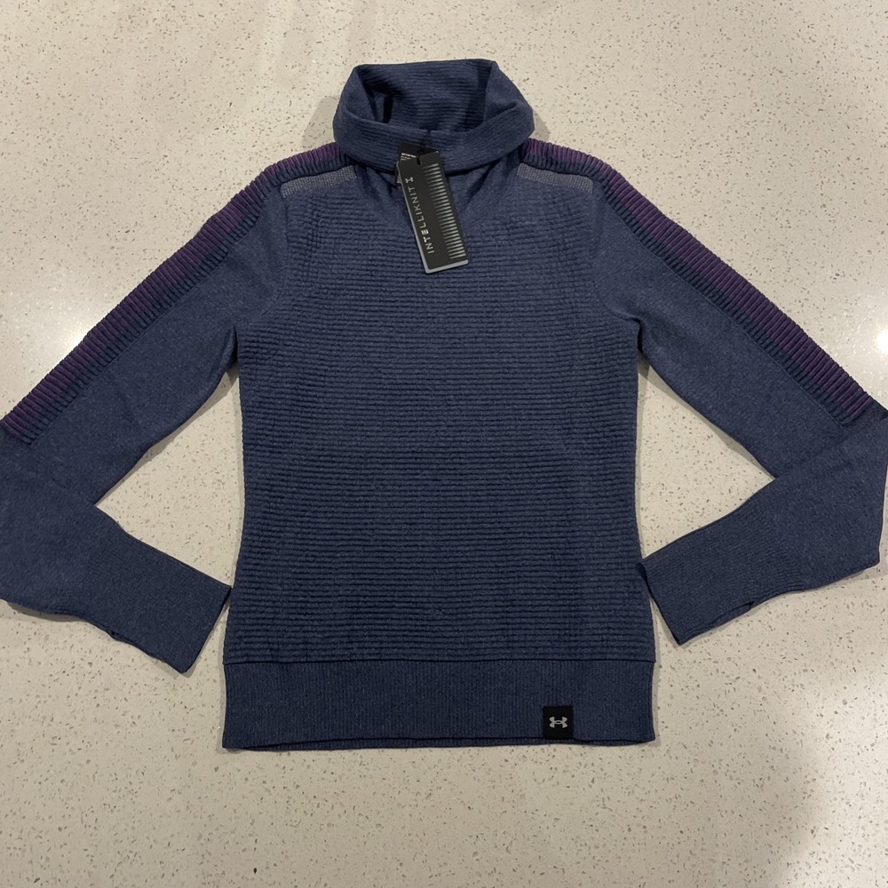 UNDER ARMOUR INTELLIKNIT PHANTOM Women's ACTIVE MOCK NECK RUNNING Size XS Blue